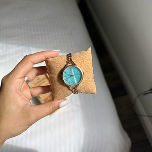 HOLZKERN KASCHMIR | Amazonite & rose gold watch